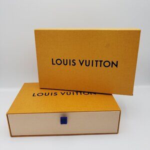 100% Authentic 2 Louis Vuitton Orange and Cream Gift & Storage Wallet/ Pouch Box